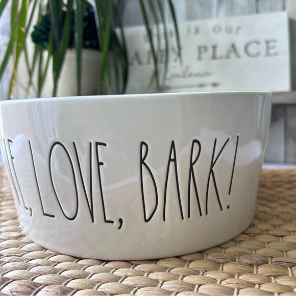 🌴Rae Dunn Ceramic Dog Bowl - White and Light Blue - Picture 3 of 8